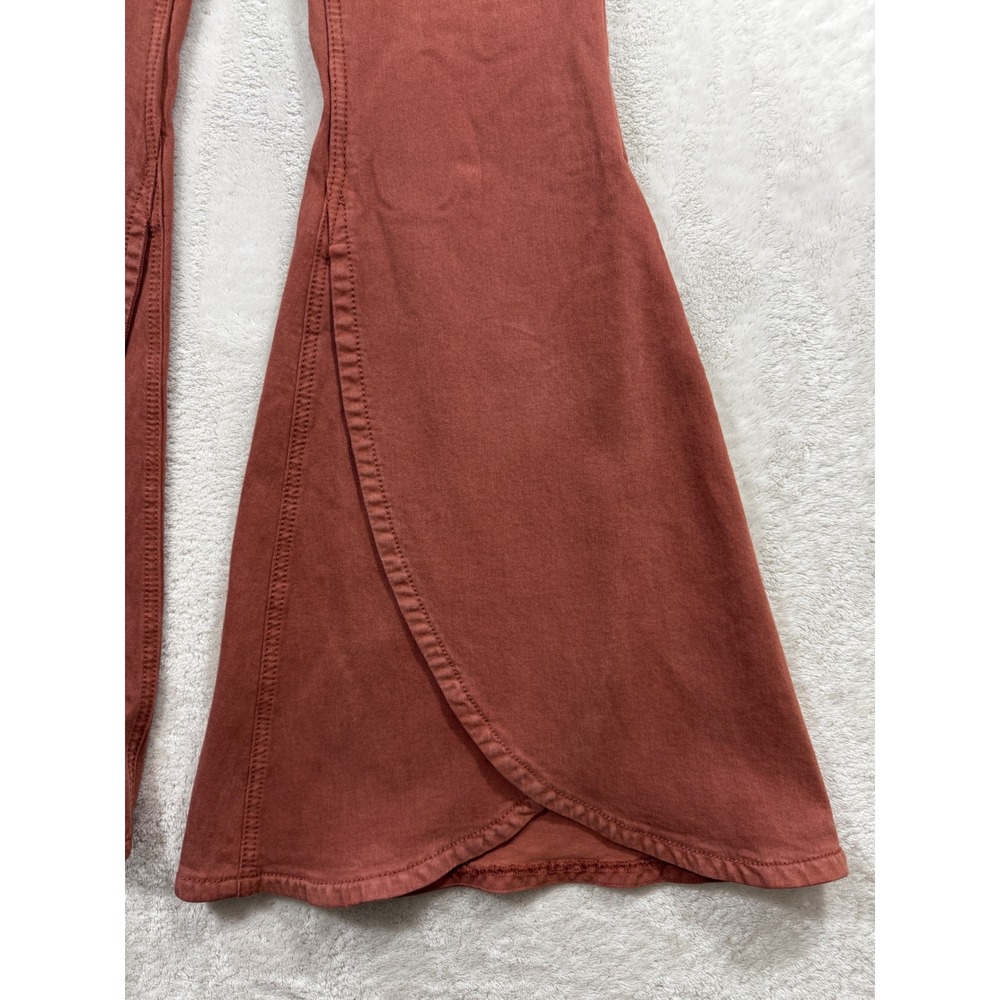 Shyanne Womens Flare Overlap Hem Rust Denim Jeans 25 Meas: 24x31.5 - Picture 2 of 9